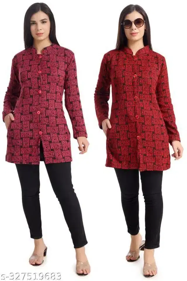 Woolen Full Sleeves Cardigans for Women, Pack of 2 (Multicolor, XL)