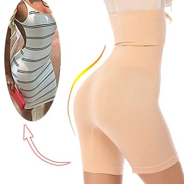 Women’s Cotton Lycra Tummy Control 4-in-1 Blended High Waist Tummy & Thigh Shapewear (S295)