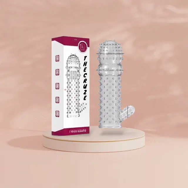 A R Silicone Crystal Dotted Condom for Men, Transparent