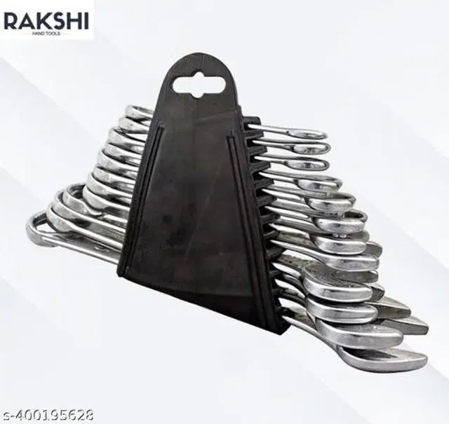 Combination Wrench Hand Tool Set, Silver, Set of 12