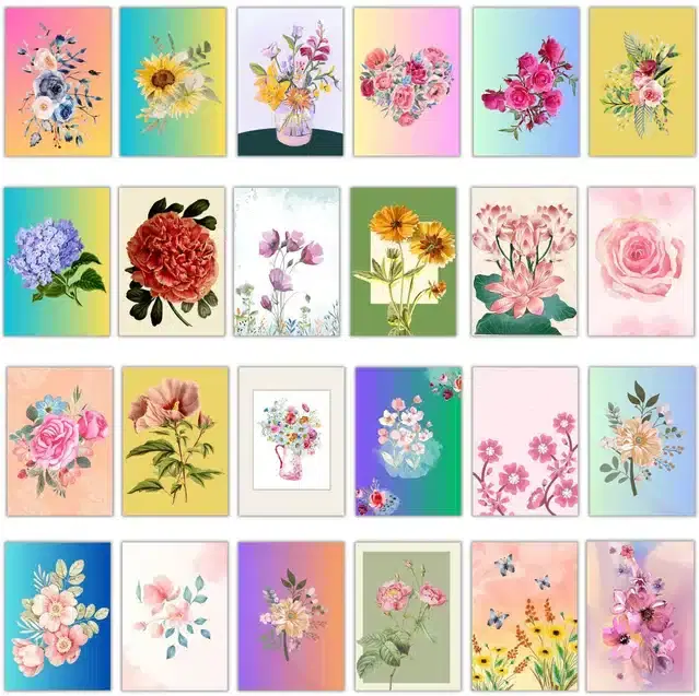 Designer Blank Greeting Cards, Multicolor, Pack of 24