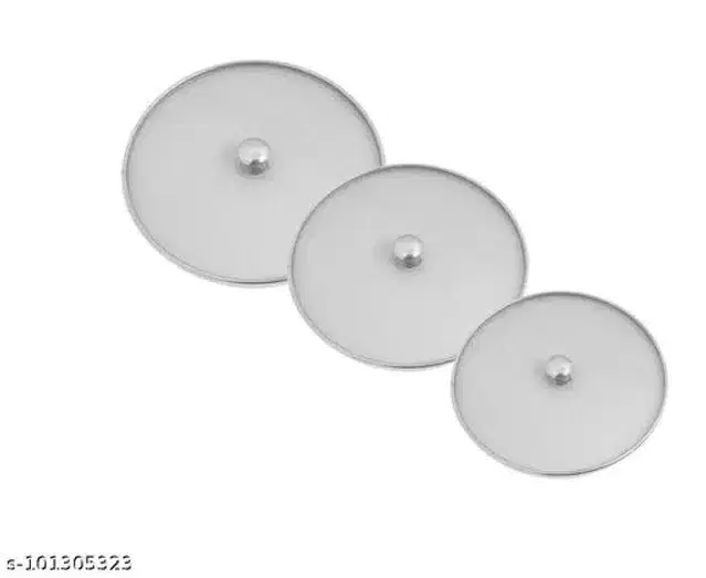 Metal Net Lids, Silver, Set of 3
