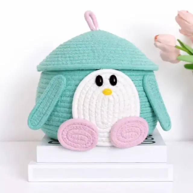 Multi-Purpose Cute Jute Basket with Lid Storage Baskets