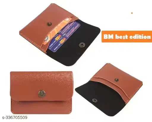 Slim PU Wallet & Card Holder, Brown