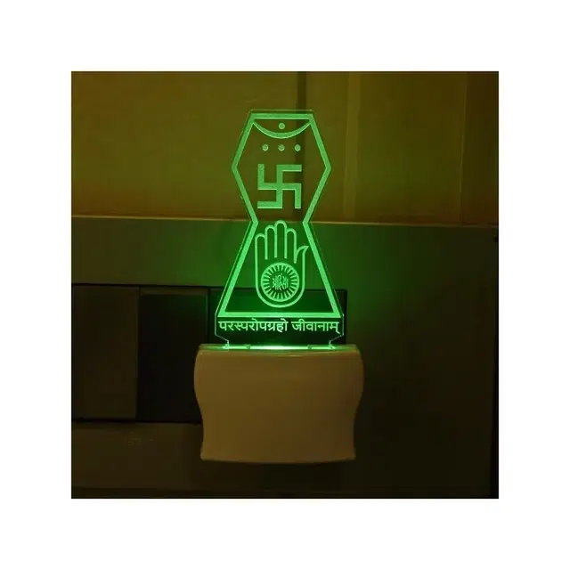 Jain Symbol 3d Acrylic Led Night Lamp (Plug-in)