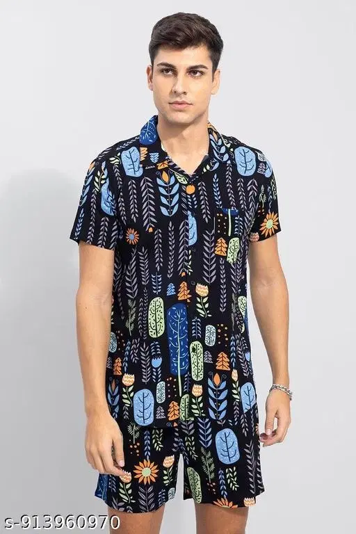 Casual Shirts for Men, Pack of 2 (Black, S)