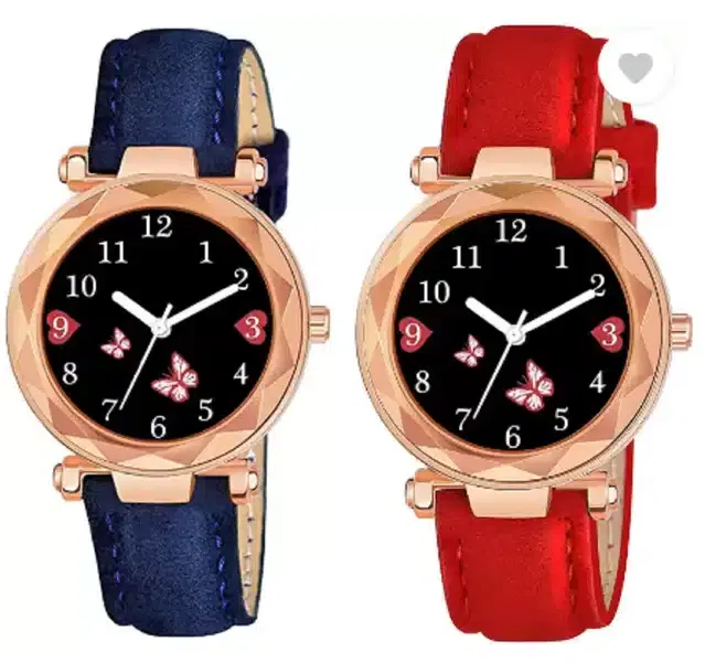 Analog Watch for Women, Pack of 2 (Multicolor)