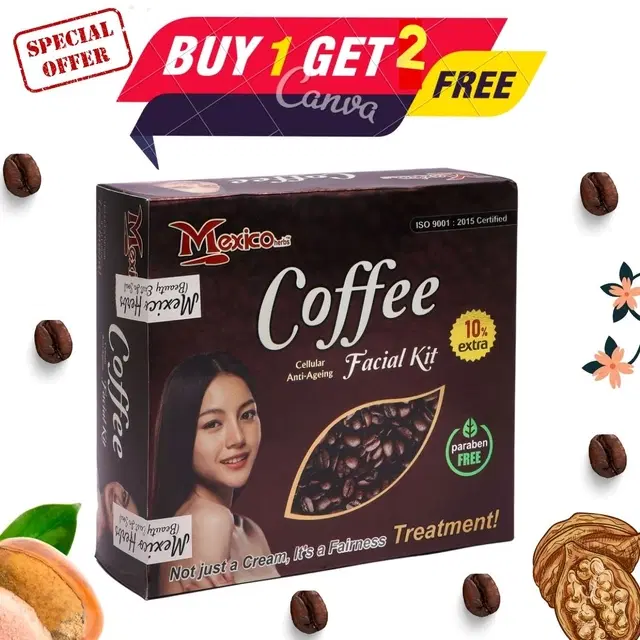 Maxico Herbal Coffee Facial Kit, Pack of 3