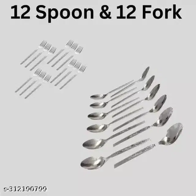 Stainless Steel Spoons, Silver, Pack of 24