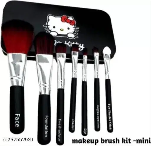 BLACK BRUSH HIGH QUALITY MAKEUP BRUSH  (Pack of 7)