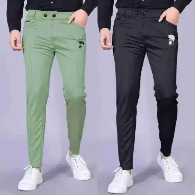 Modal Track Pant for Men, Pack of 2 (Olive & Black, Free Size)