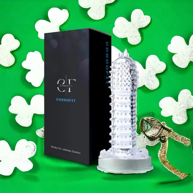 Crystal Dotted Reusable Condom for Men, Transparent