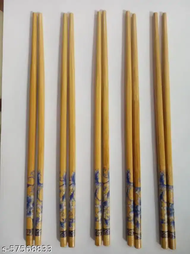 Wooden Chopsticks for Kitchen, Brown, Set of 5