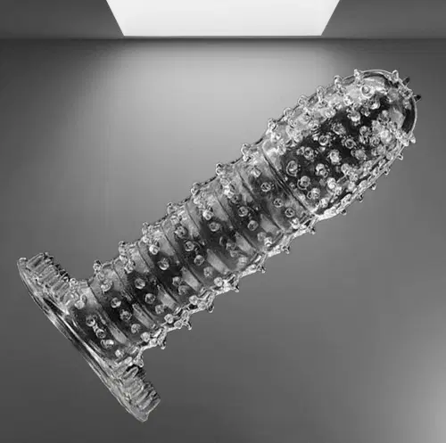 A R Silicone Crystal Dotted Condom for Men, Transparent
