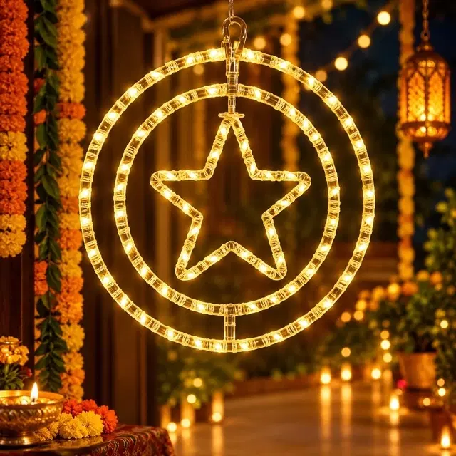 Hanging Star Pendant Light|Warm White for Decoration