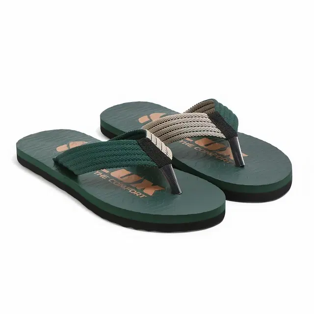 Solid Flip-flops for Men (Green, 6)