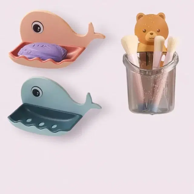 Self Adhesive Bear Toothbrush Holder (Pack Of 1)