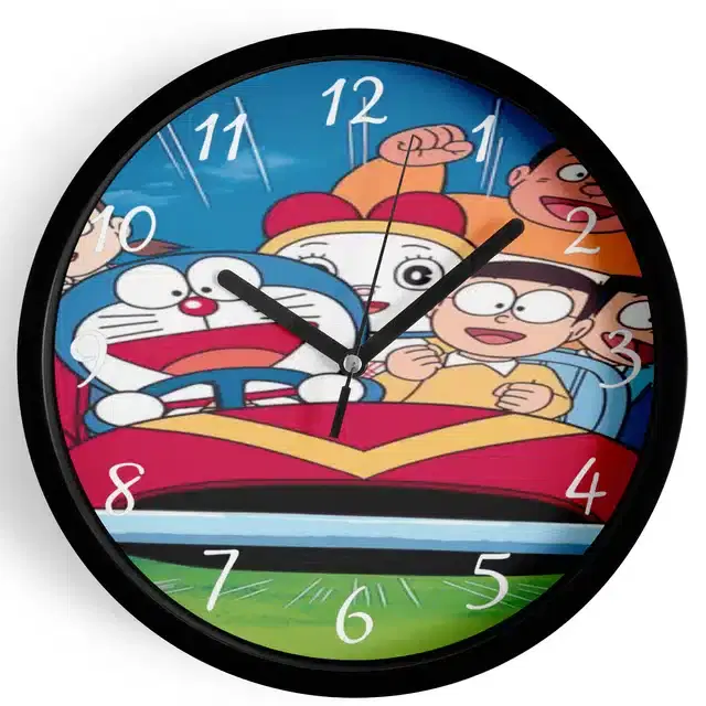Doraemon Analog Wall Clock, Multicolor, 7 Inches