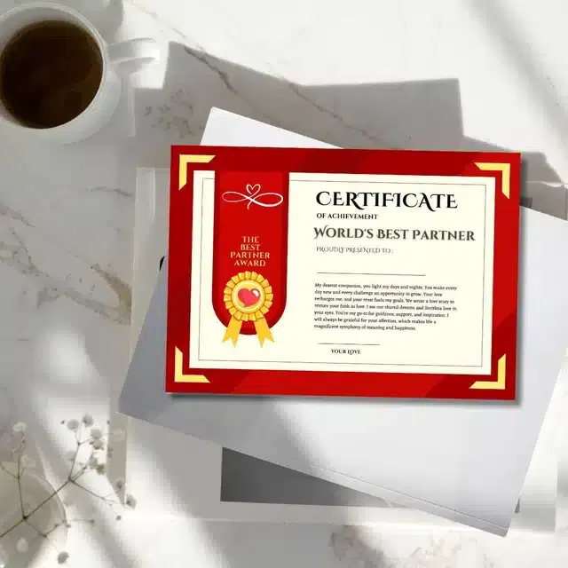Best Partner Certificate, Multicolor