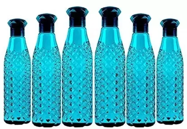 Plastic Water Bottles, Multicolor, 1000 ml, Pack of 6