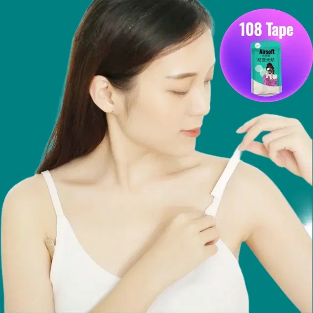 Acrylic Film Clothing 108 Double Sided Tape Strips, Transparent, Set of 1