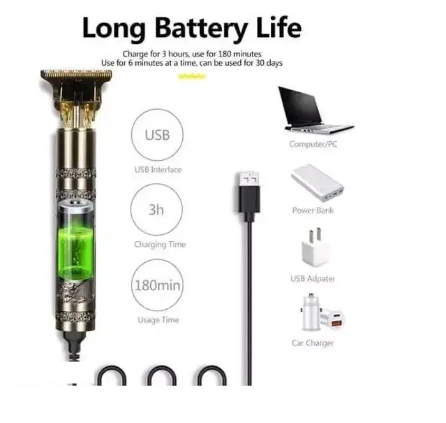 T9 Rechargeable Professional Hair Trimmer for Men & Women, Gold