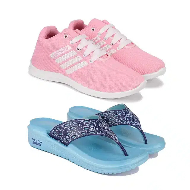 Combo of Sports Shoes & Flip Flops for Men, Pack of 2 (Multicolor, 4)