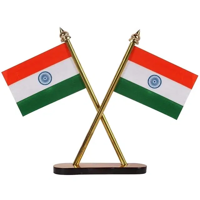 Indian Flag For Office Desk, Table & Room Universal Showpiece Emblem Car Dashboard Decoration