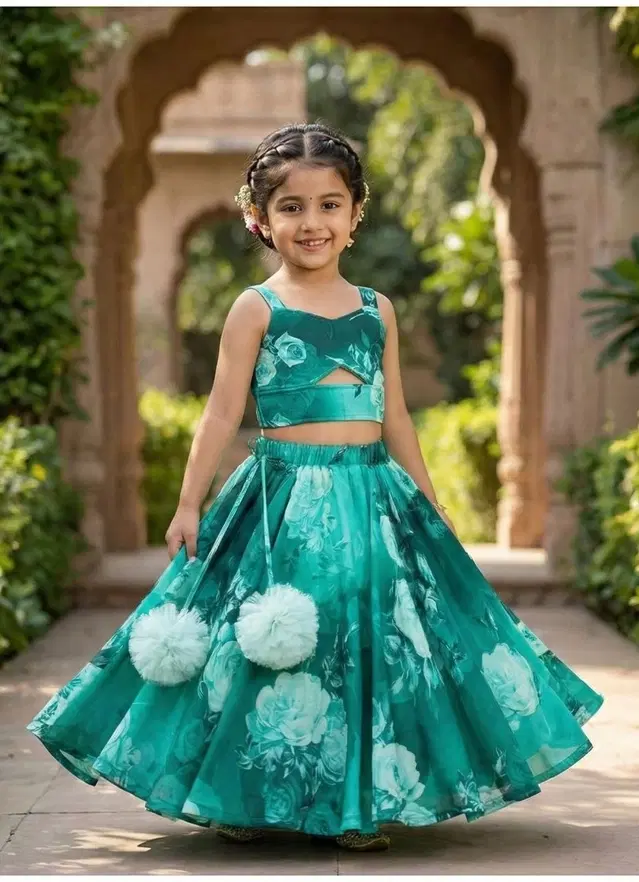 Rayon Lehenga & choli For Girls, Multicolour (3-4 Years)