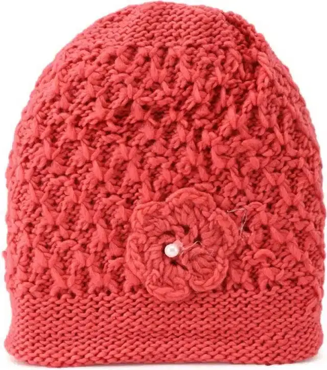 Expandable Soft Winter Hat for Women & Girls (Orange)