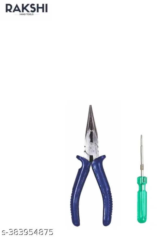 Stainless Steel Long Nose Plier with Screw Driver, Multicolor, Set of 2