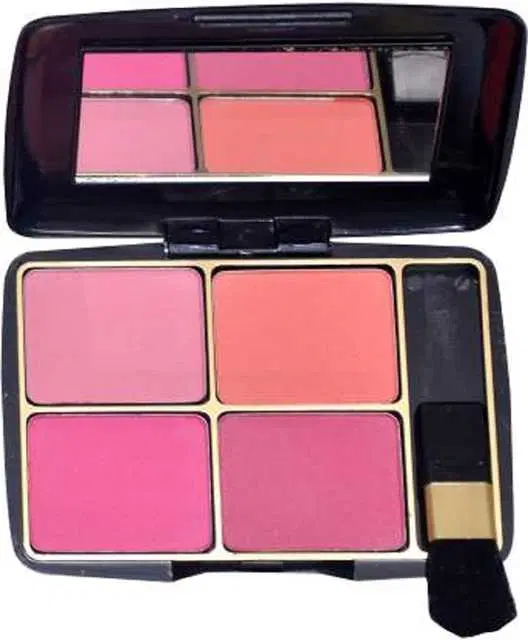 4 in 1 Shimmery Matte Finish Glow Blusher Palette, Set of 1, Pink, B-02