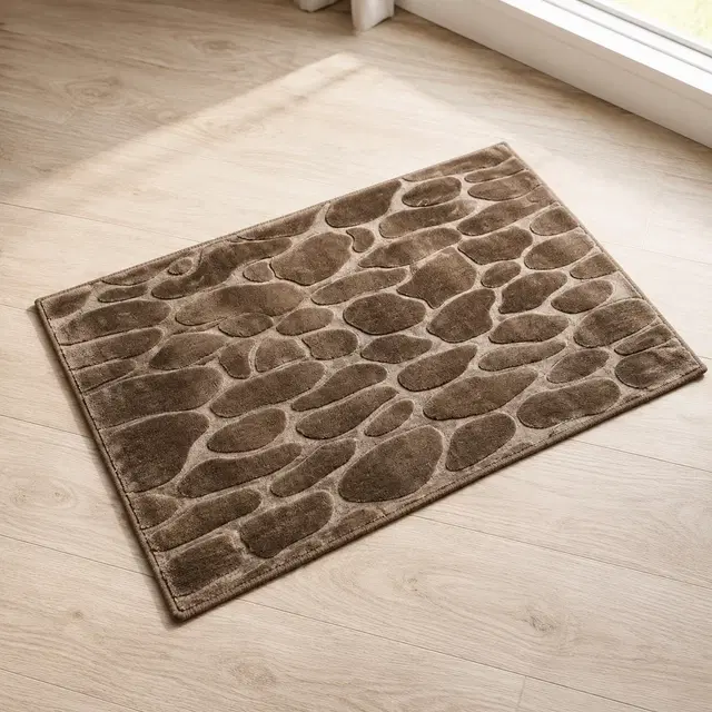 SimpleHome Circle Emboss Doormat 38x58cm Brown