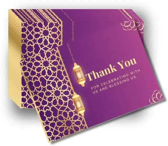 Thank You Printed Card, Multicolor