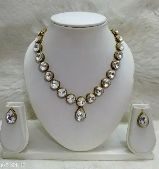 Beautiful Kundan Necklace for Women & Girls, White