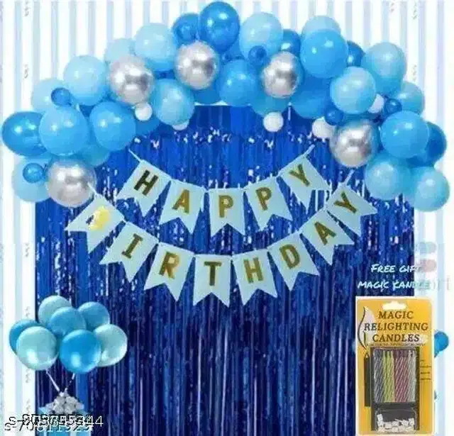 Birthday Decoration Kit, Blue & Silver
