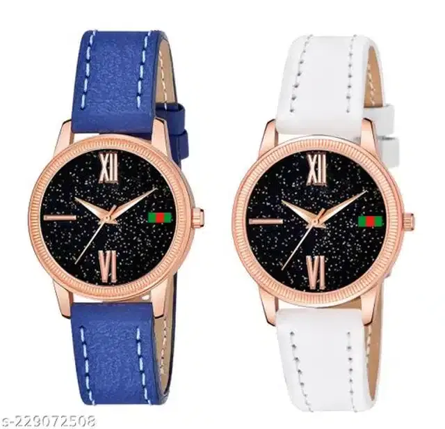 Analog Watch for Women, Pack of 2 (Multicolor)