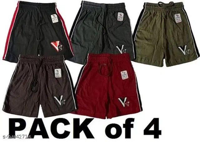 Cotton Shorts for Boys, Pack of 4 (Multicolor, 1-2 Years)
