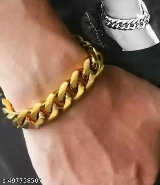 14k gold thick Miami Cuban men’s bracelet. 9mm Miami Cuban yellow gold bracelet.