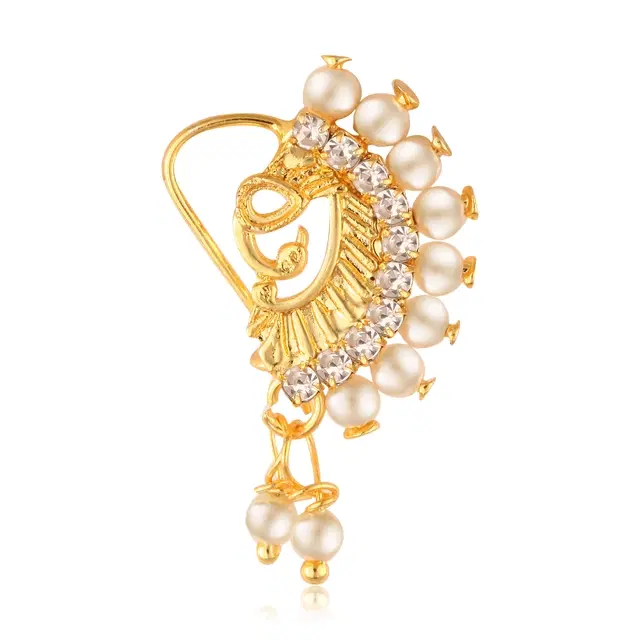 Designer Gold Plated Nosepin for Women (Gold)