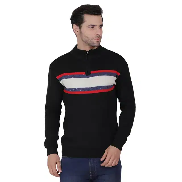 Full Sleeve Sweater for Men (Black, L) (J25)