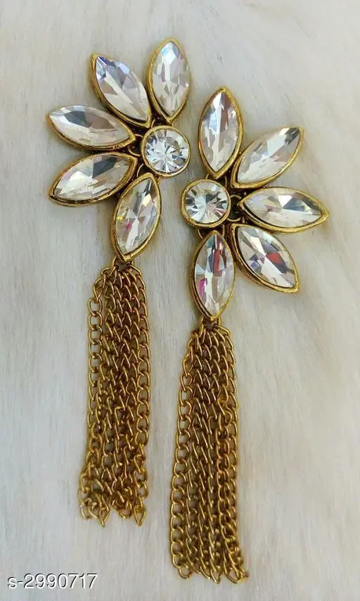 Alloy Kundan Earring for Women & Girls, White