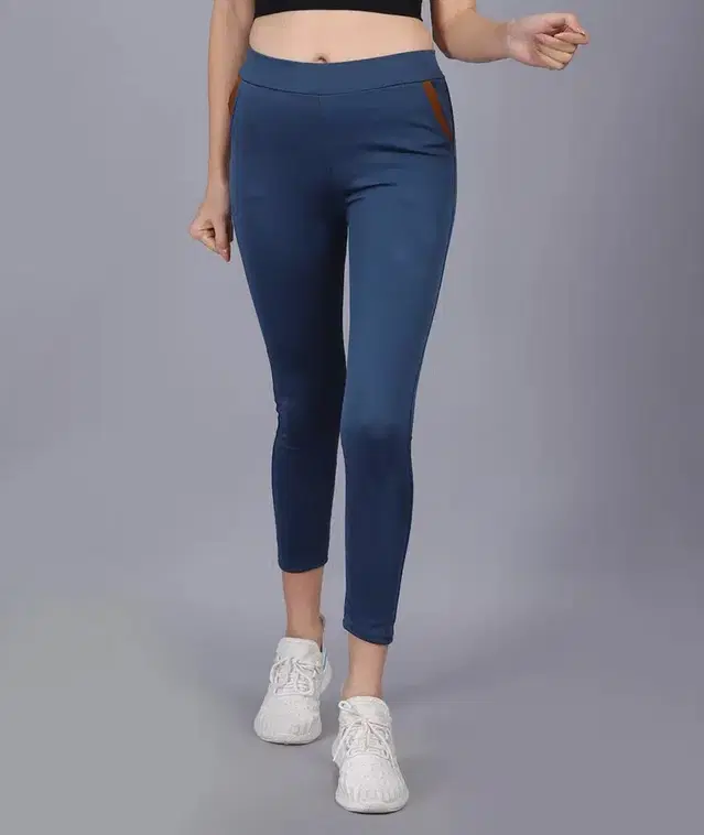Polyester Solid Tights for Women (Teal, 32)