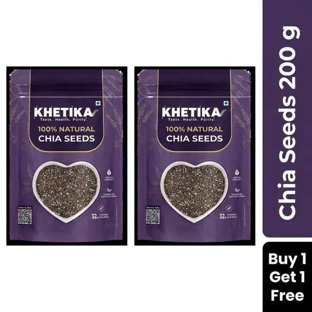 Khetika Chia Seeds 2X200 g (Buy 1 Get 1 Free)