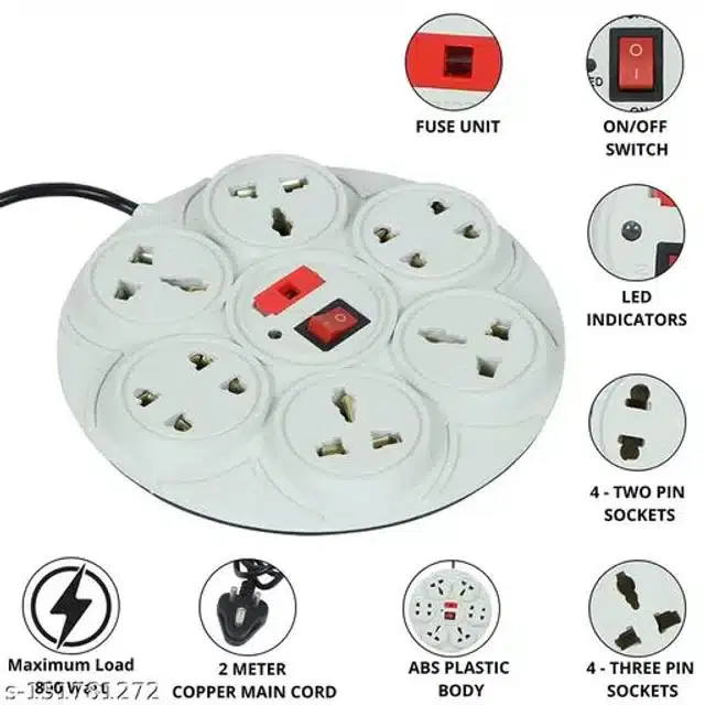 Plastic Universal Surge Protector, White