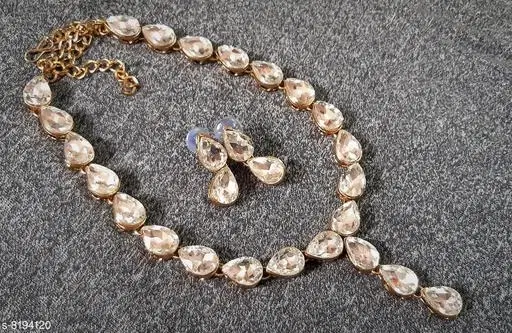 Beautiful Kundan Necklace for Women & Girls, White