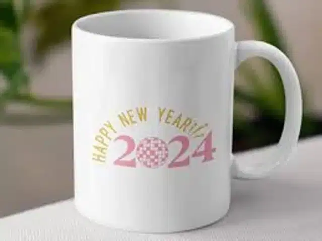 Ceremic Printed Coffee Mug, White, 350 ml