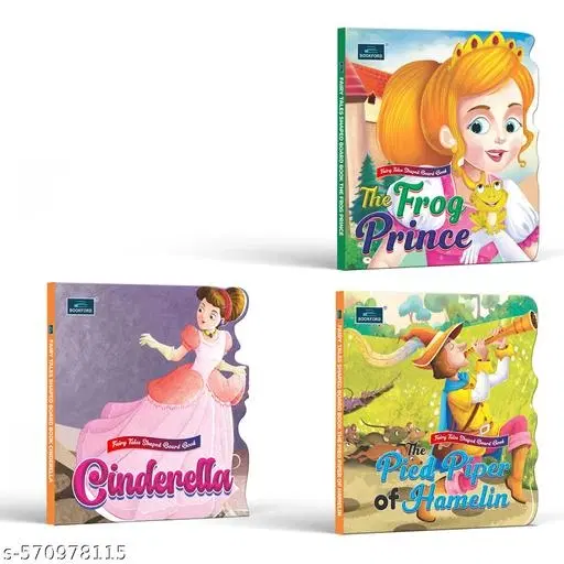 Fairy Tale Shaped Board Book | Cinderella, The Frog Prince , The Pied Piper of Hamelin |  A Magical Trio of Shaped Tales That Spark Imagination and Love for Reading | story books | Set of 3