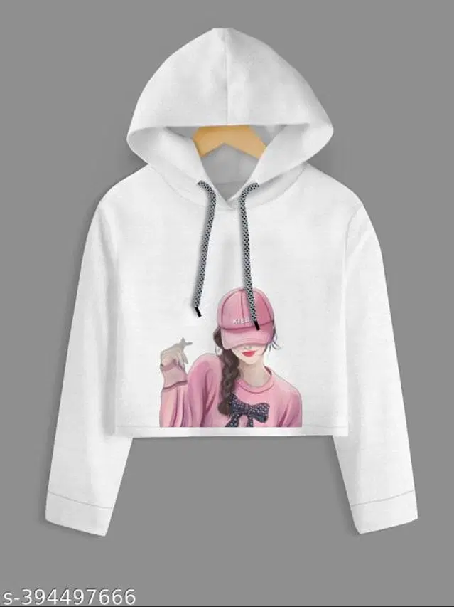 Cotton Blend Hoodie for Women (White, XXS)