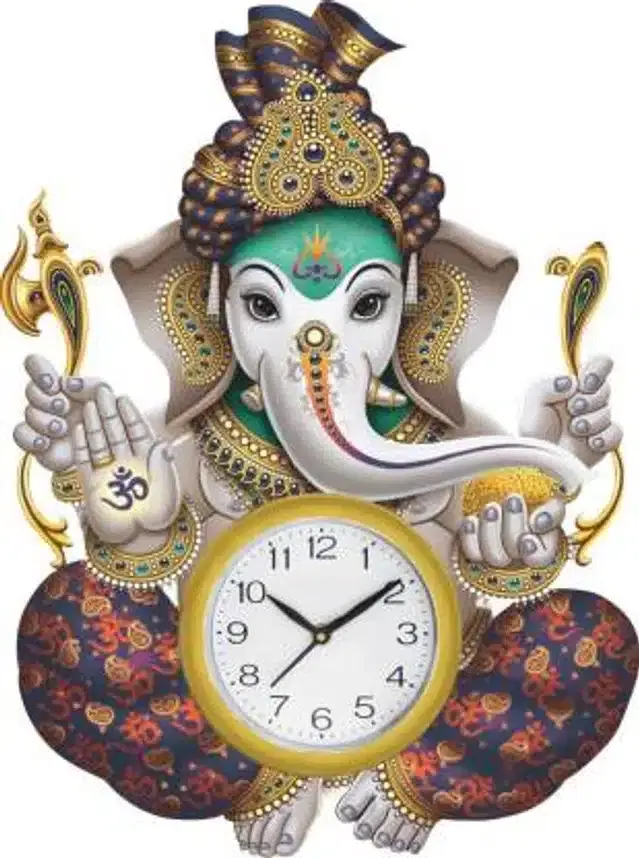 Wooden Wall Clock for Office and Living Room, Multicolor